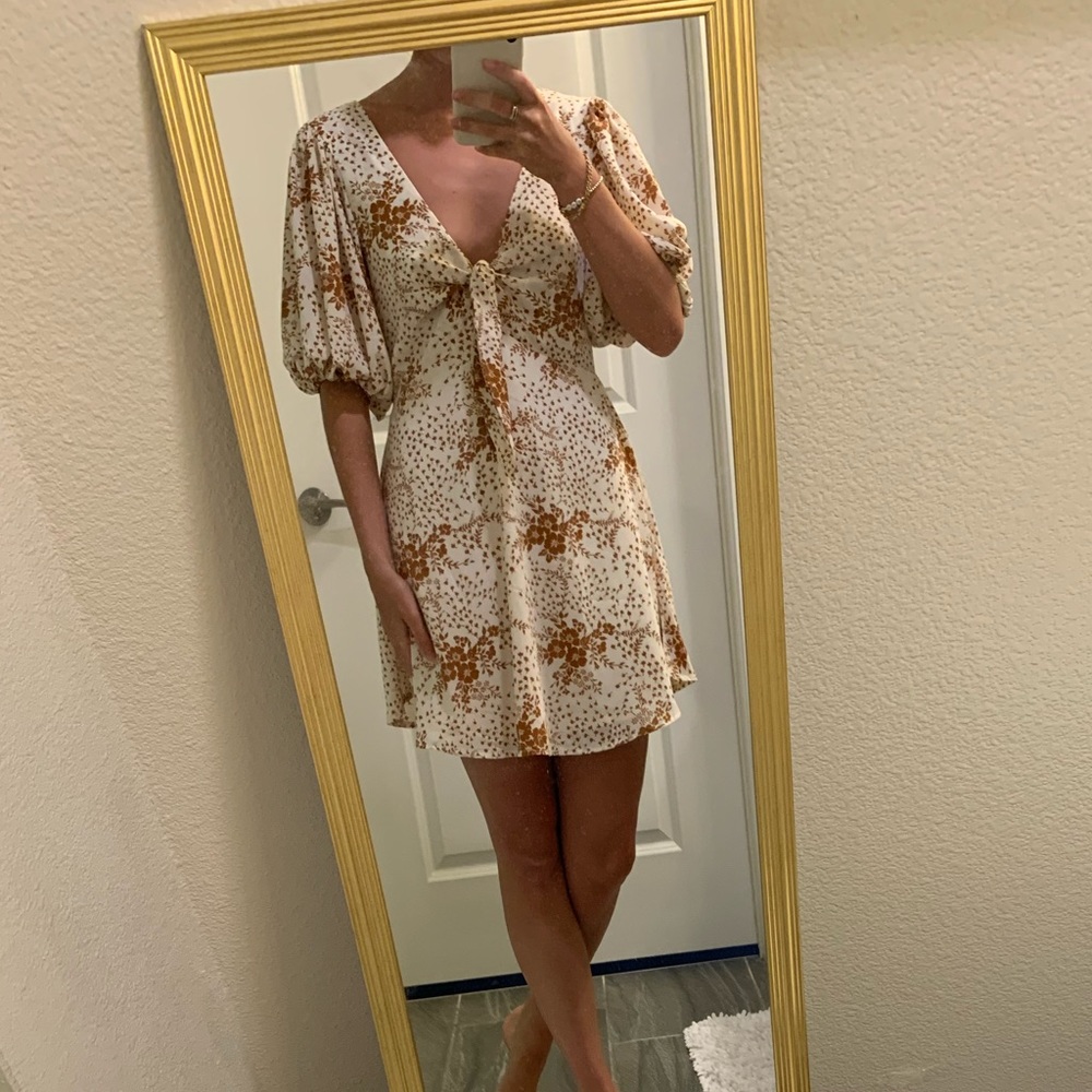 Brown floral flowy dress